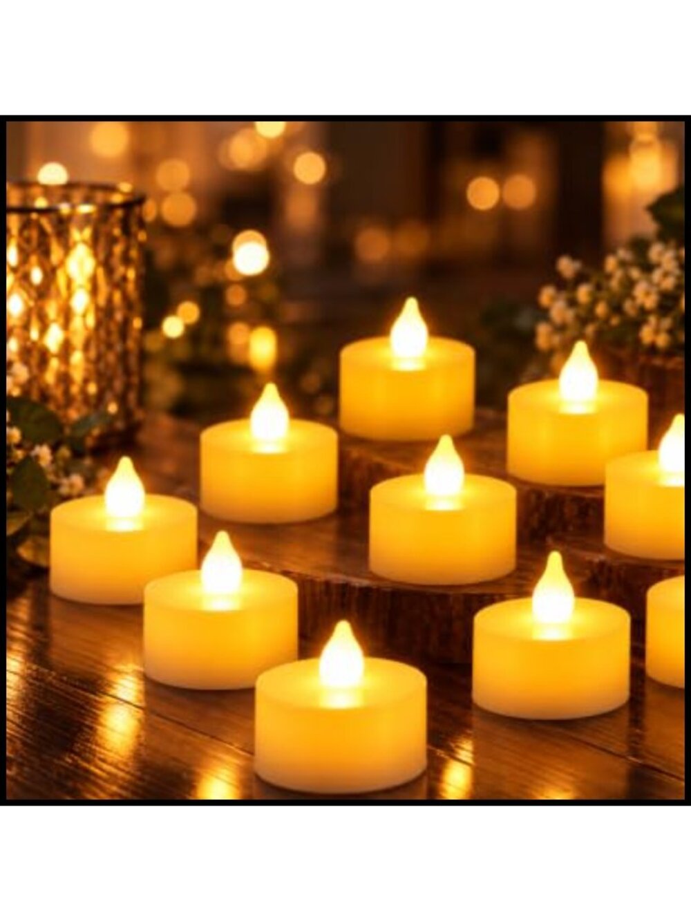 24 Pack LED Tea Lights Battery Operated Flameless Flickering 120H